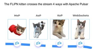 The FLiPN kitten crosses the stream 4 ways with Apache Pulsar
 