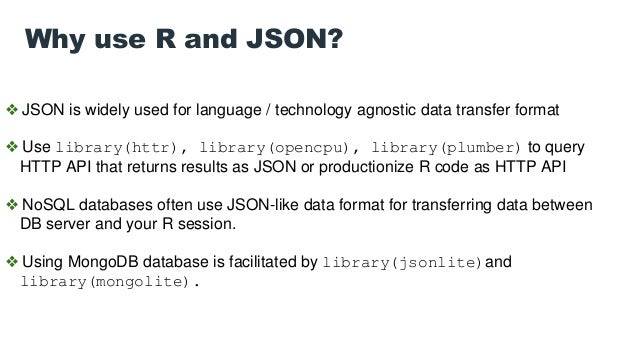 JSON and MongoDB in R