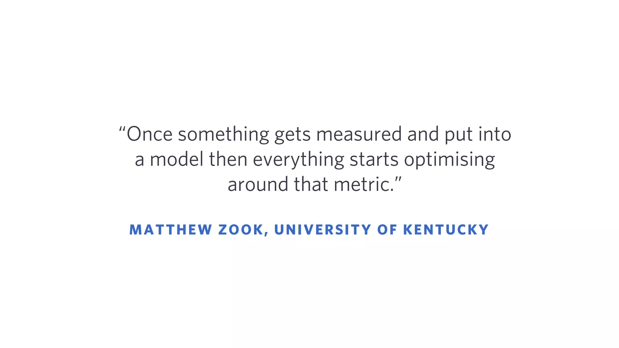 1 Valuing everything by ROI
3 Problems
 