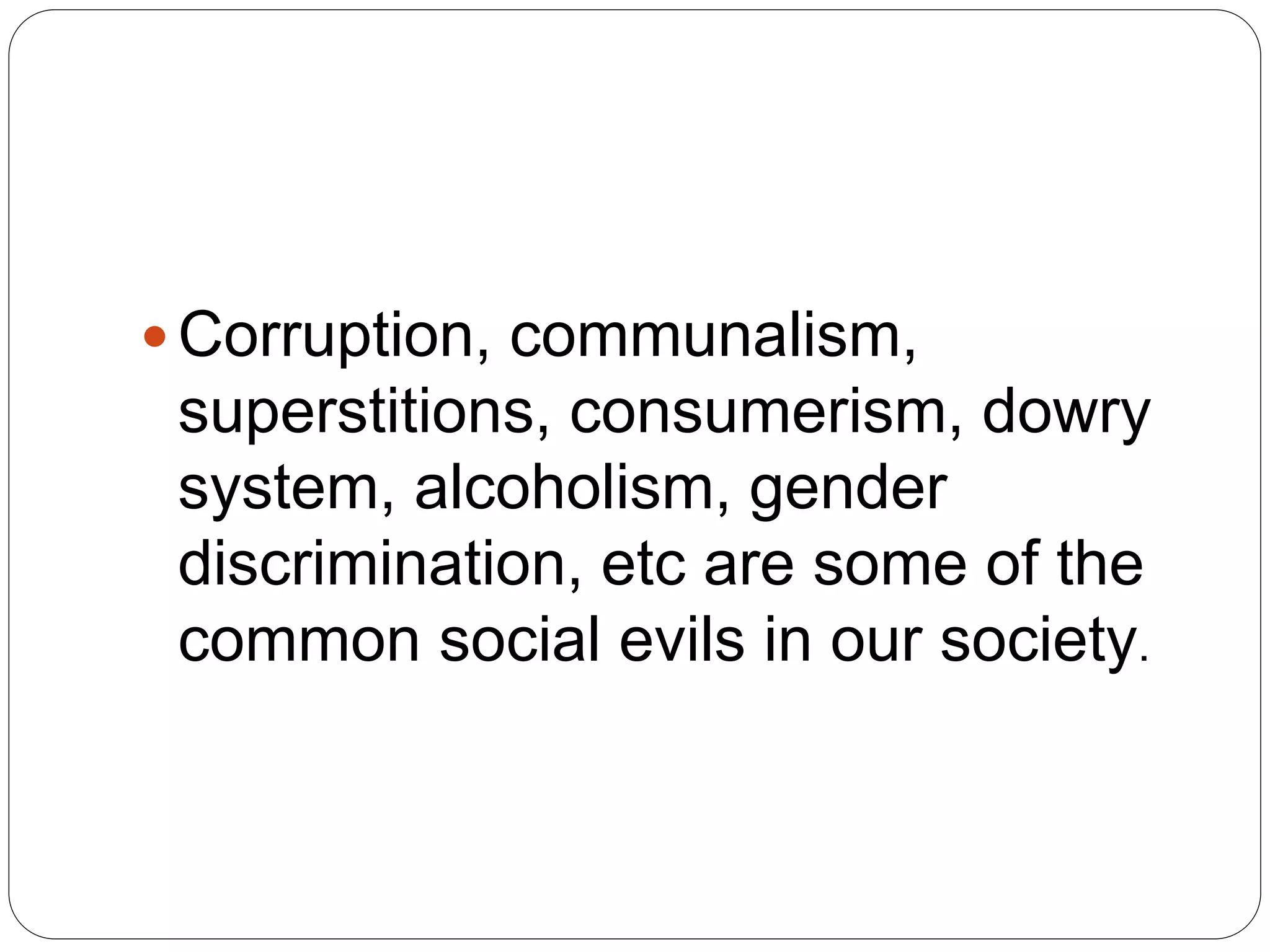 role of education to curb social evils PPT