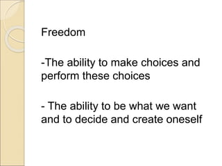 Freedom Slide for Philosophy, and different types of Freedom | PPT