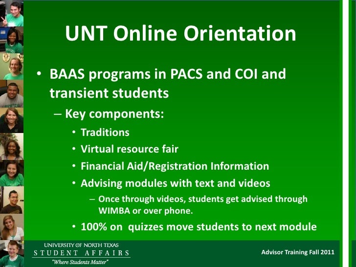 Philosophy of UNT's Orientation Program Fall 2011