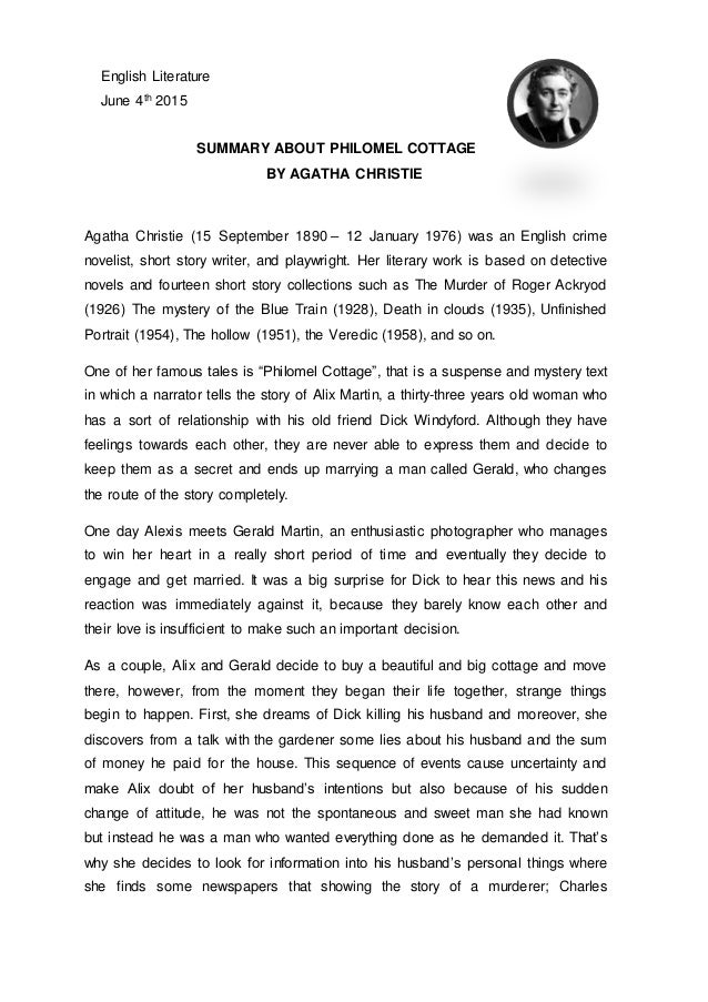 Summary About Philomel Cottage By Agatha Christie