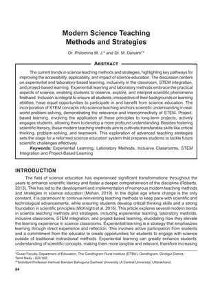 Modern Science Teaching Methods and Strategies | PDF