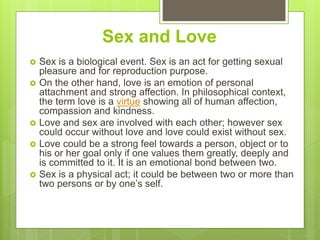 Sex and Marriage
 In as much as sex should only be engaged upon
in the context of marriage, then it should, in the
contex...
