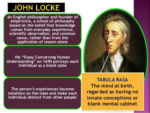 Locke an essay concerning human understanding tabula rasa