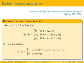 Bayesian model choice (and some alternatives) | PDF