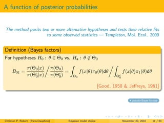 Bayesian model choice (and some alternatives) | PDF