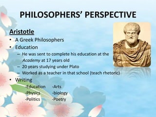 Philosophy and Education in Malaysia - Philosophers’ perspective | PPTX