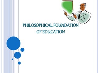 PHILOSOPHICAL FOUNDATION
OF EDUCATION
 