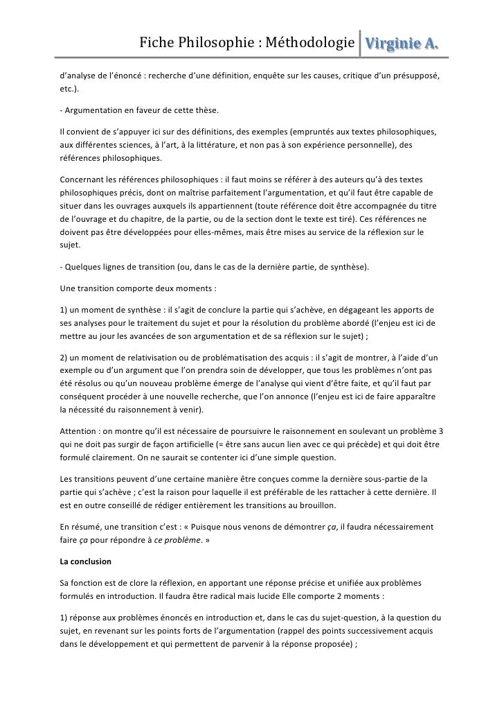 Dissertation philosophie exemple rdige