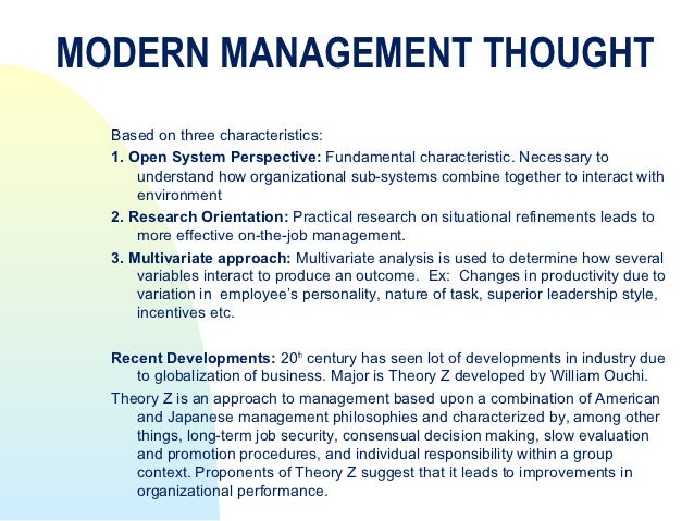 A Modern Day Management Approach A Modern Day Management Approach