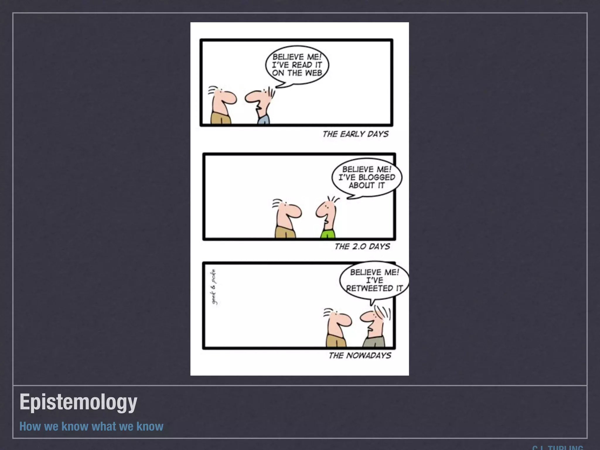 Epistemology
How we know what we know
 