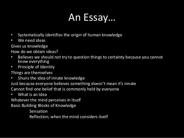 Locke essay on human understanding