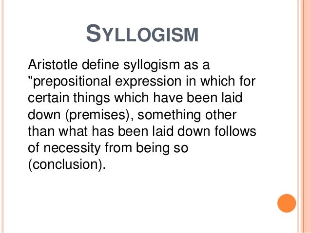 food definition expression Mediate Inference/Syllogisms
