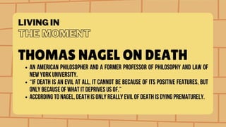 Human Person Oriented Towards Their Impending Death