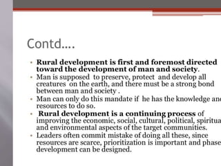 Philosophy and principles of rural development A Presentation By Mr ...