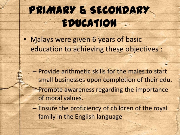 education before independence in malaysia
