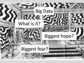 Big Data
What is it?
Biggest hope?
Biggest fear?
4

 