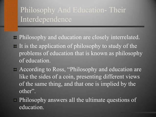 Philosophy of education b.ed level | PPT | Education
