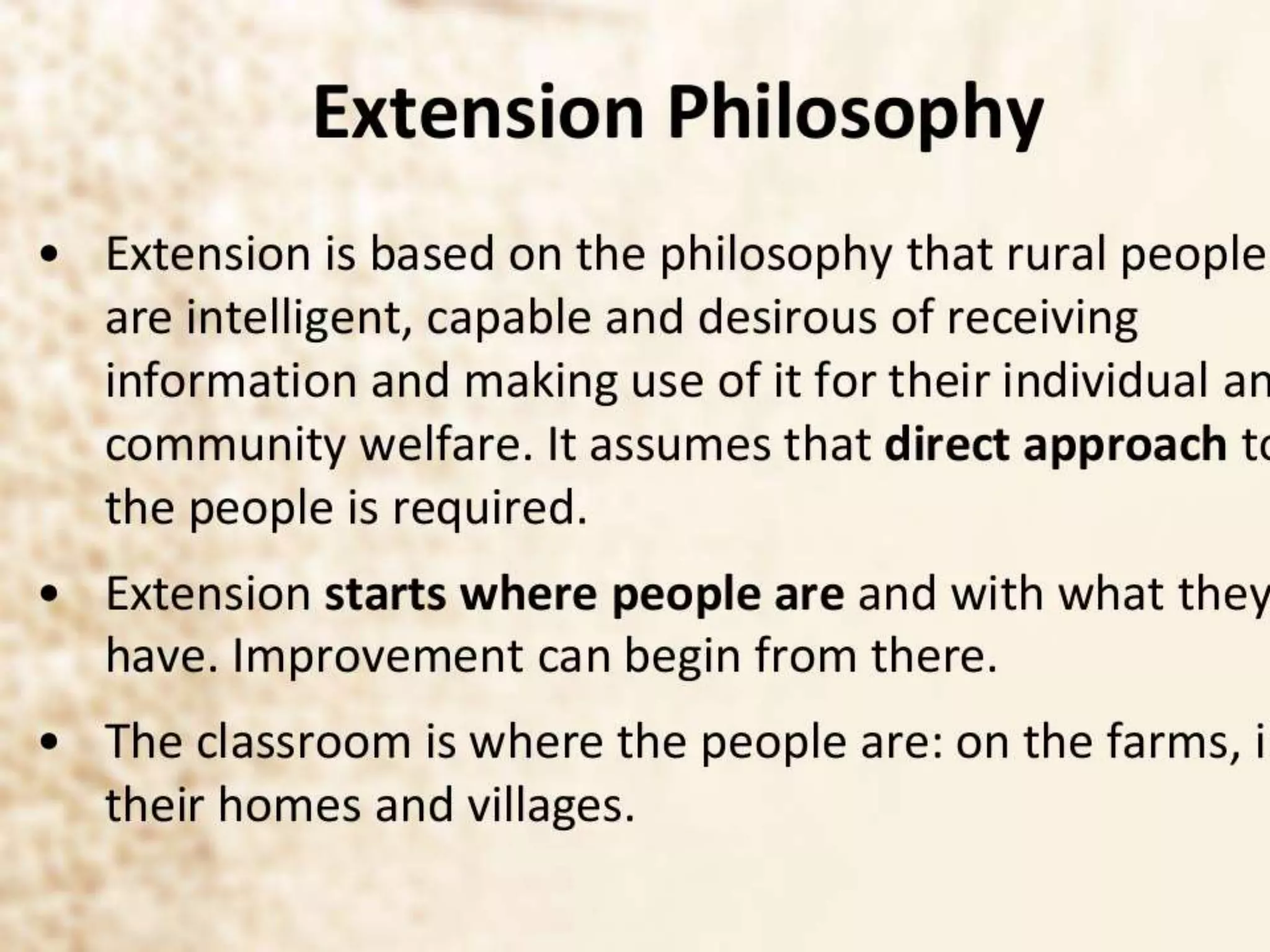 Philosophy of extension By Mr Allah Dad Khan Visiting Professor The ...