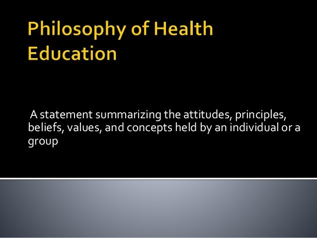 health education philosophy statement examples