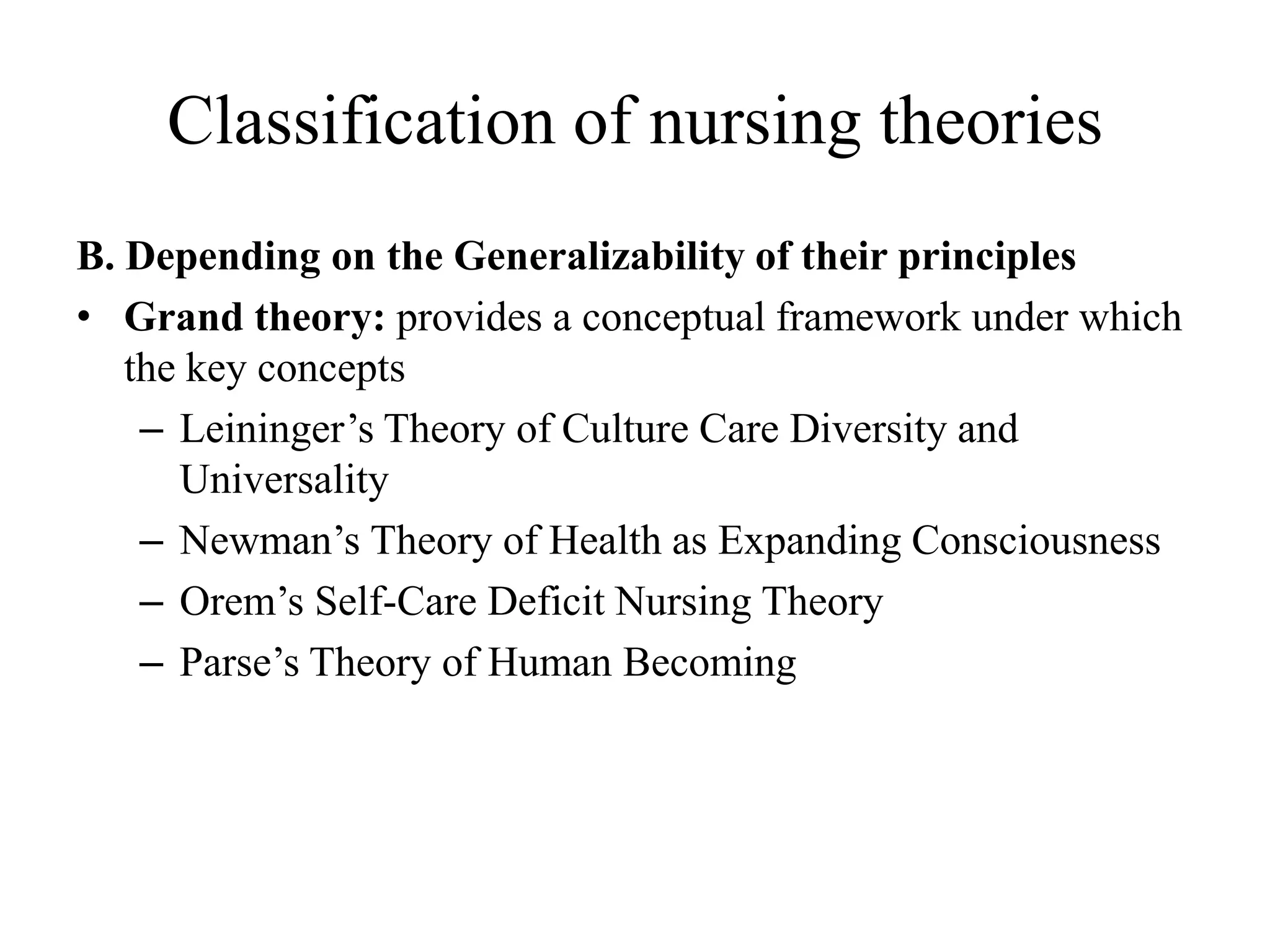 Nursing theory PPT