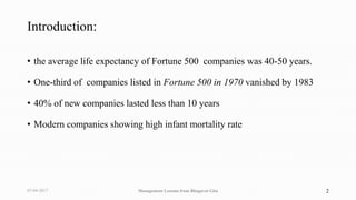 Introduction:
• the average life expectancy of Fortune 500 companies was 40-50 years.
• One-third of companies listed in F...