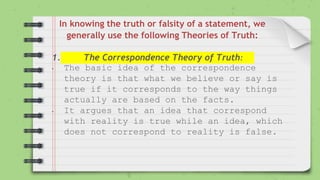Topic: Truth Philosophy Grade 11 and Grade 12 | PPTX