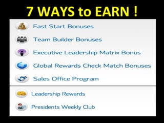 7 WAYS to EARN !
 