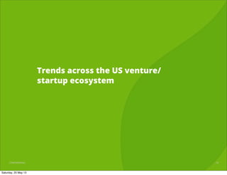1/25CONFIDENTIALCONFIDENTIAL
Trends across the US venture/
startup ecosystem
13
Saturday, 25 May 13
 