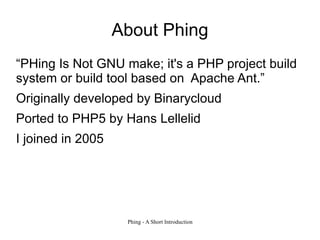 Phing project lead