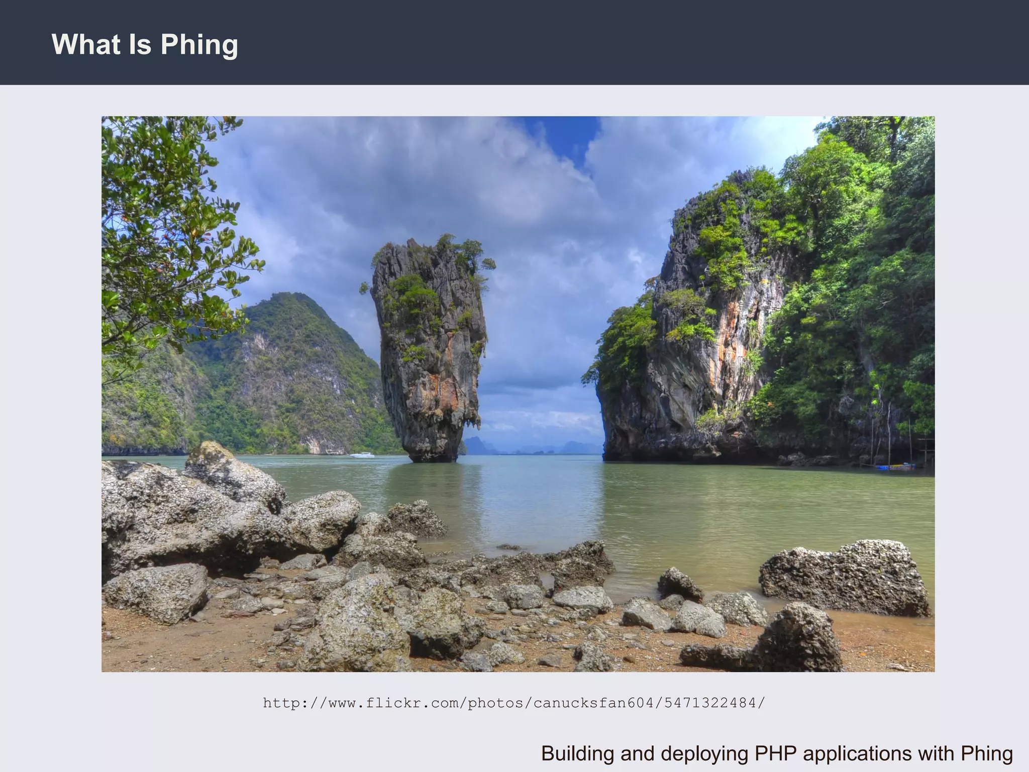 What Is Phing




                http://www.flickr.com/photos/canucksfan604/5471322484/


                                             Building and deploying PHP applications with Phing
 