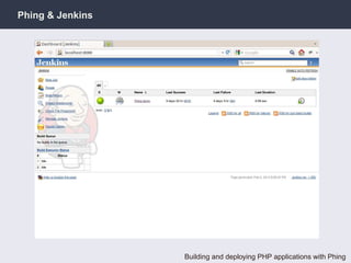 Phing & Jenkins




                  Building and deploying PHP applications with Phing
 