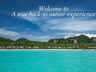 Welcome to
A true back-to-nature experience
 