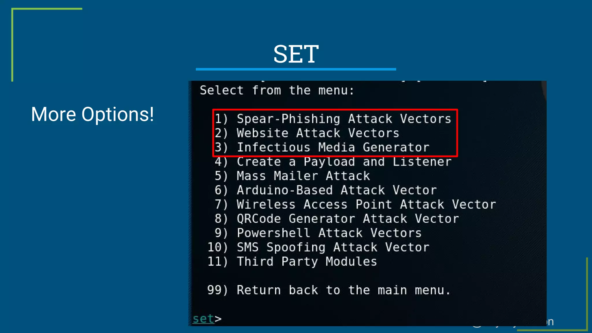 @haydnjohnson
SET
More Options!
 