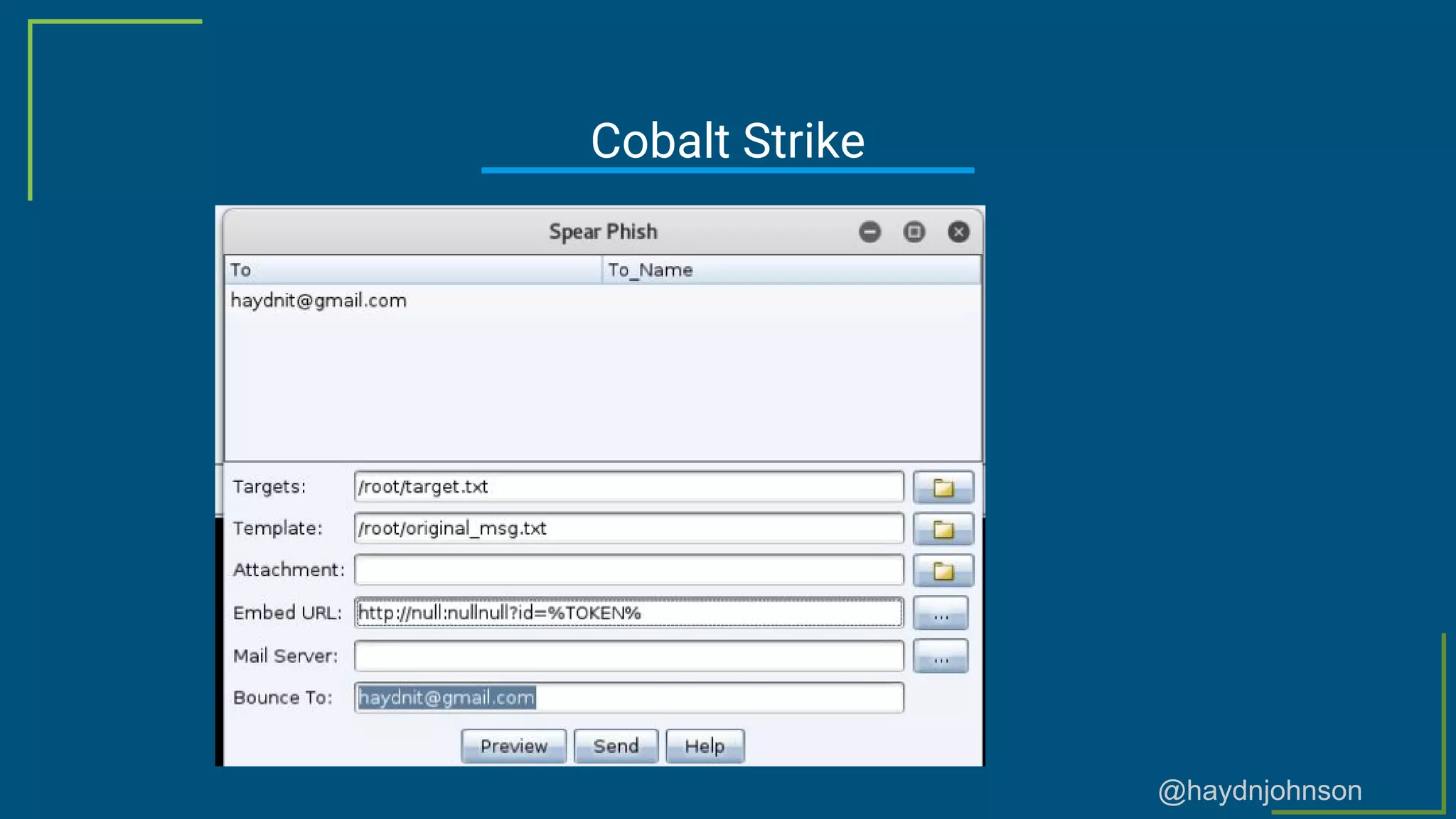 @haydnjohnson
Cobalt Strike
 
