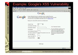 Example: Google’s XSS Vulnerability




60        (PHISHING )
 
