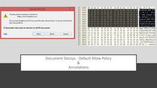 Document Decoys - Default Allow Policy
&
Annotations
 