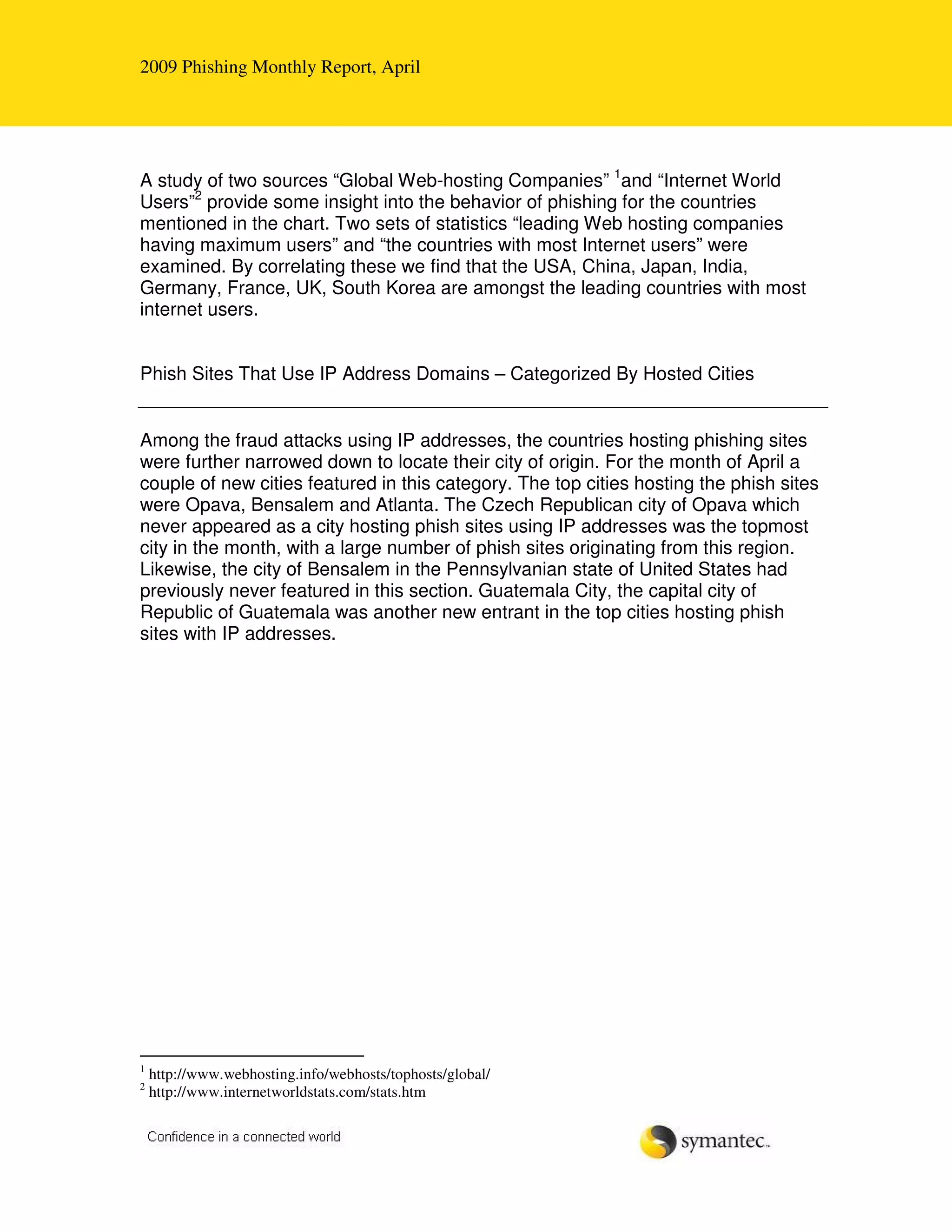 Symantec Physhing Report Aprile 2009