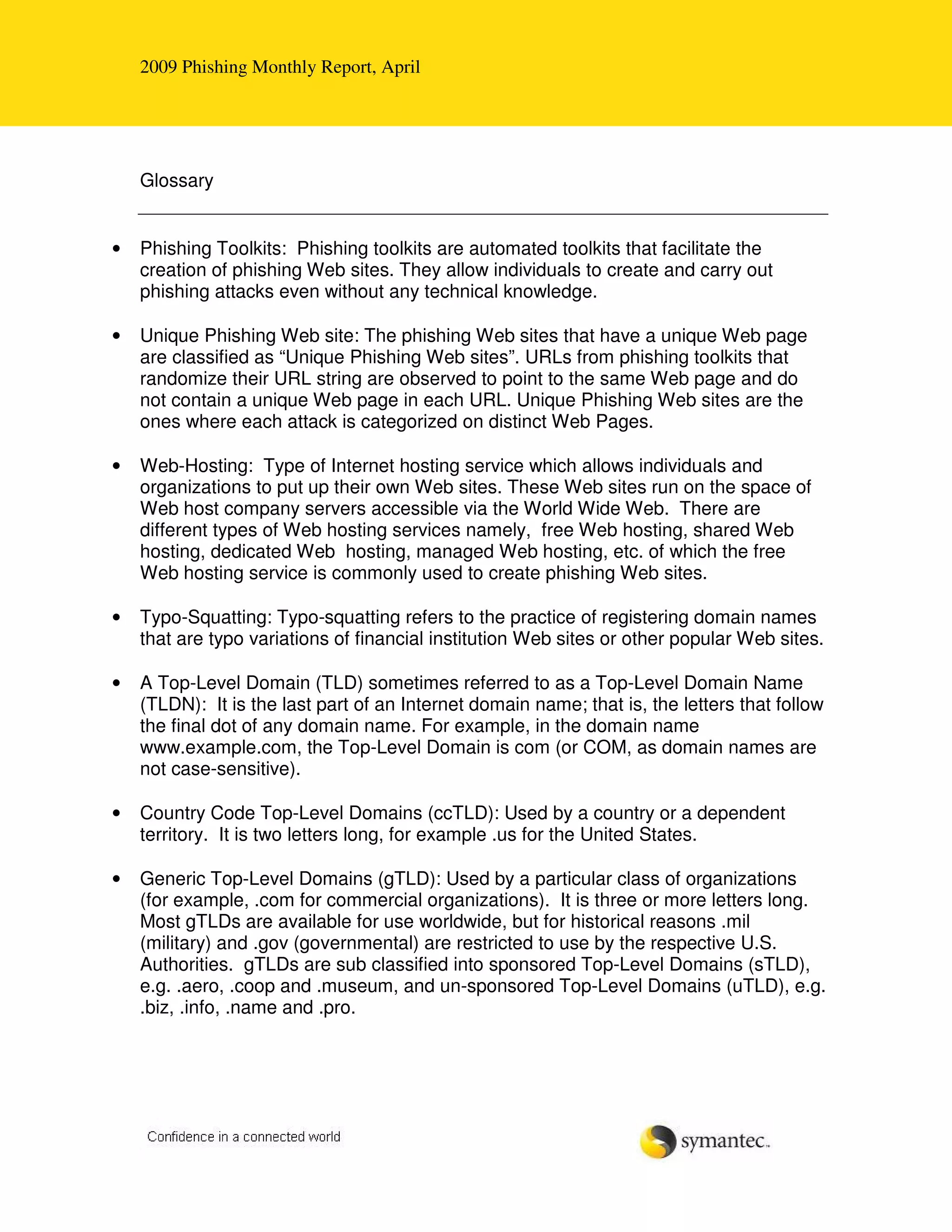 Symantec Physhing Report Aprile 2009