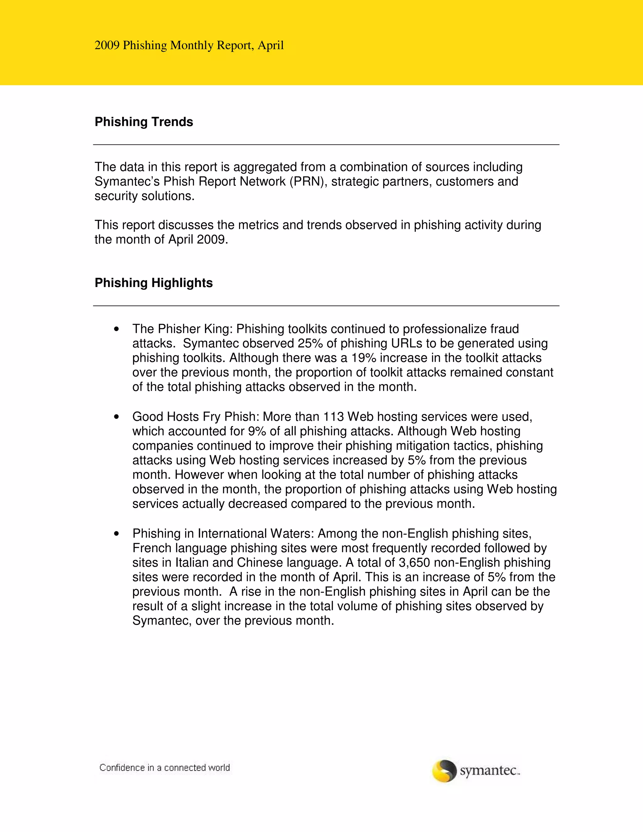Symantec Physhing Report Aprile 2009