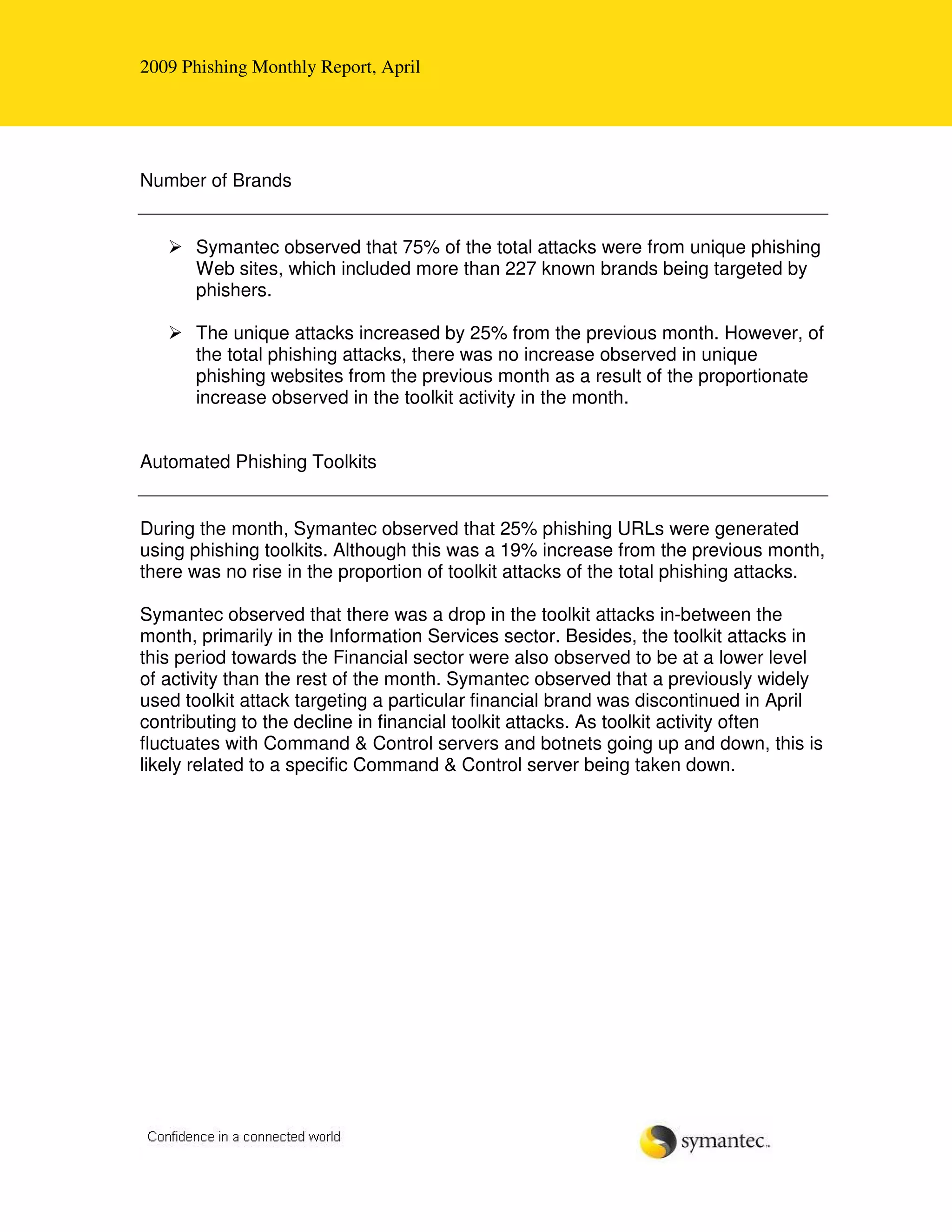 Symantec Physhing Report Aprile 2009
