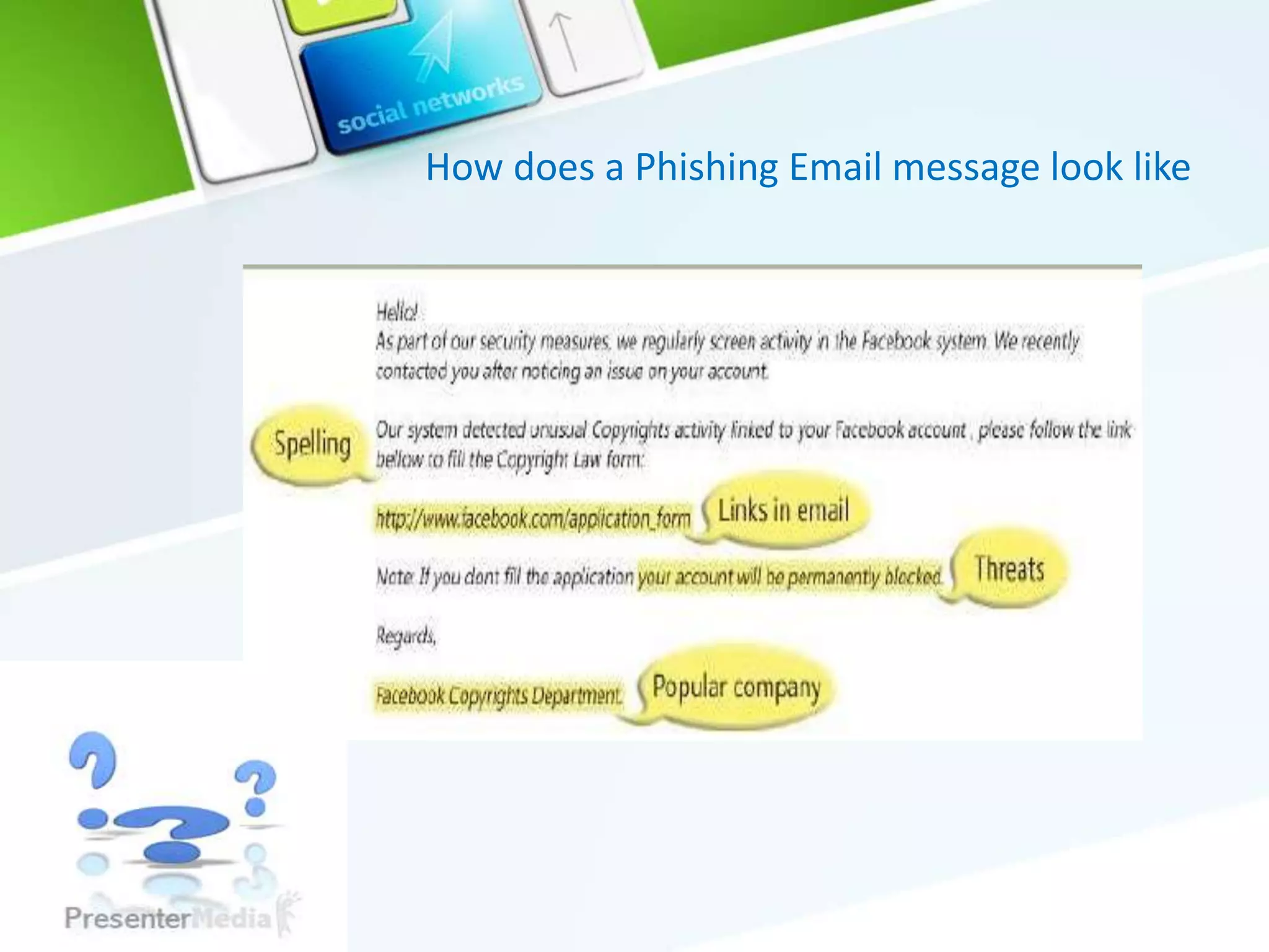 How does a Phishing Email message look like
 