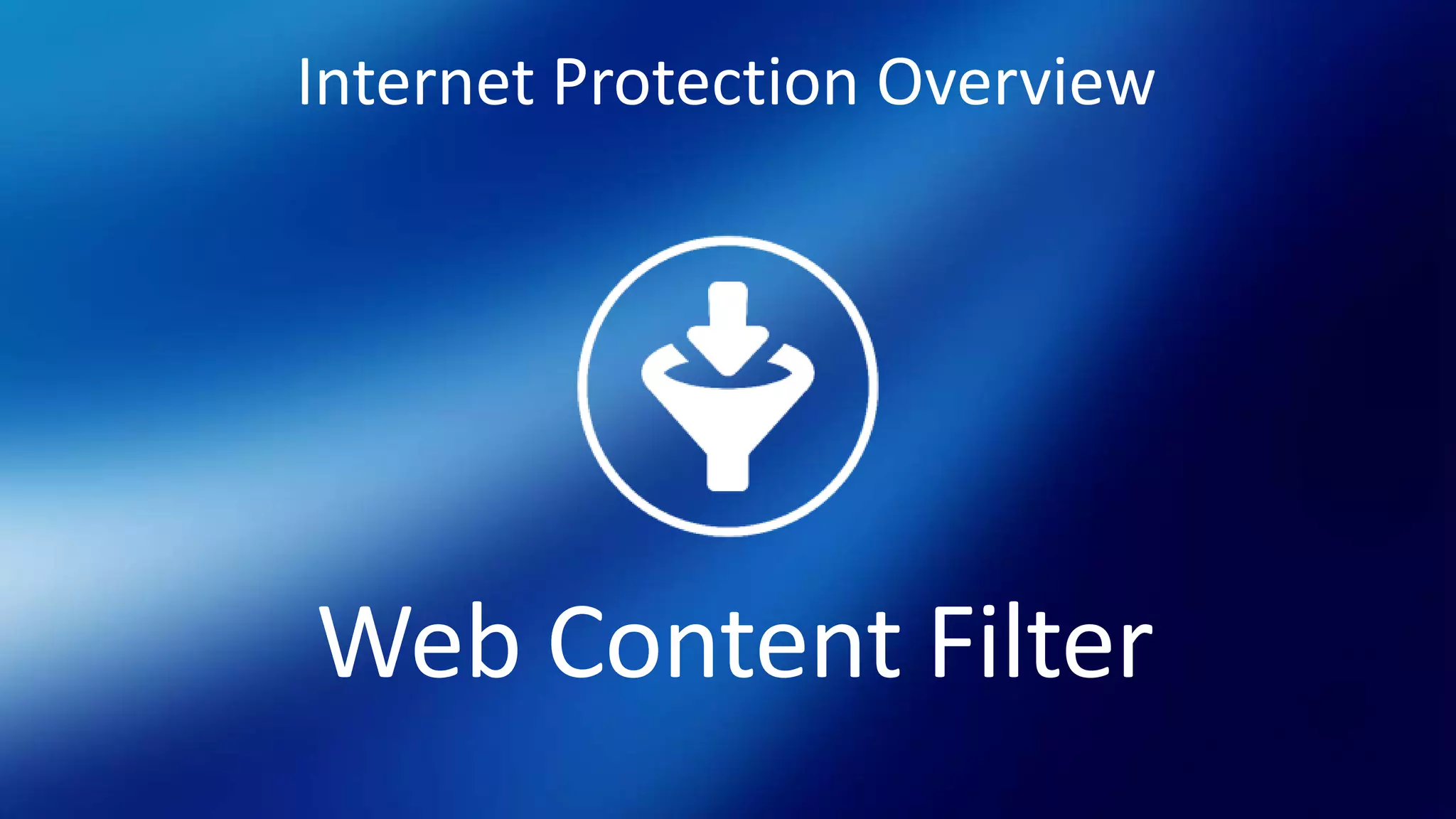 Internet Protection Overview
Web Content Filter
 