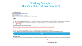 Phishing Examples
(Please enable full screen mode)
Not paypal.com
 