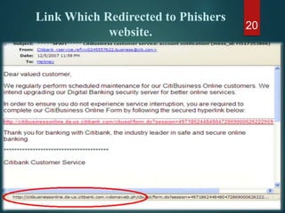 20
Link Which Redirected to Phishers
website.
 