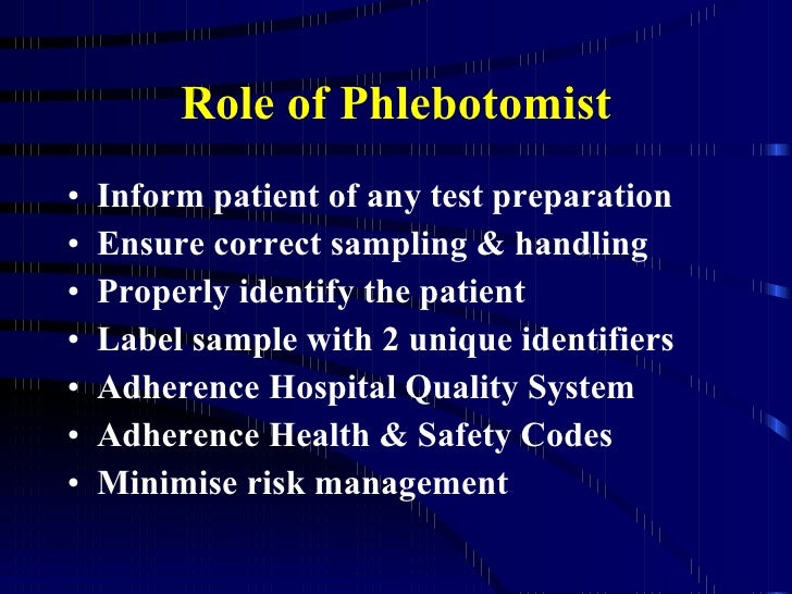 Phlebotomist & Biochemistry