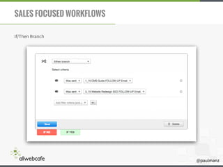 @paulmanz
SALES FOCUSED WORKFLOWS
If/Then Branch
 