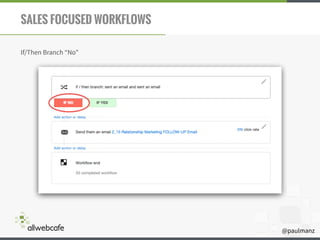 @paulmanz
SALES FOCUSED WORKFLOWS
If/Then Branch “No”
 